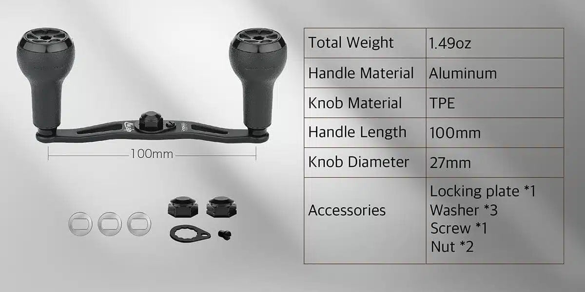 Gomexus Aluminium MBD Handle 100/27mm TPE Knob