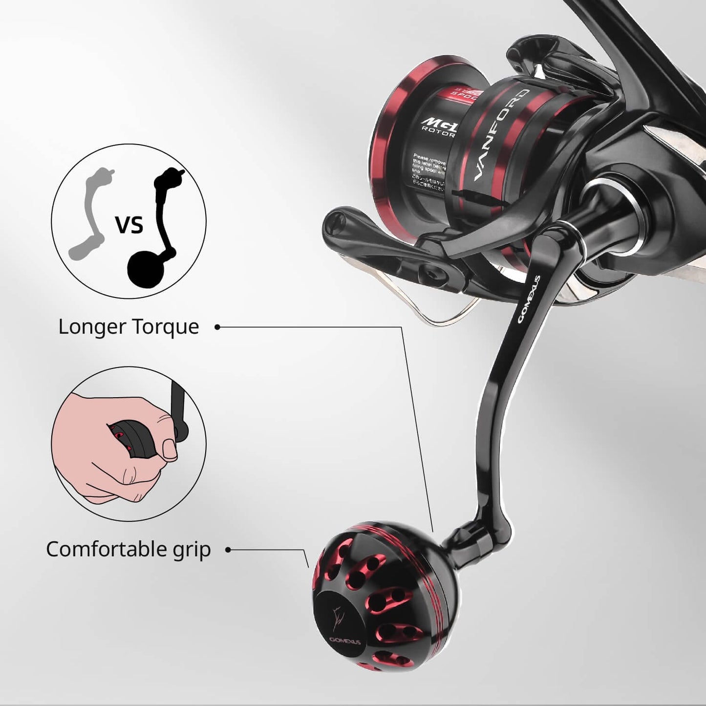 Gomexus Aluminium Handle für Shimano Vanford/Stradic Ci4