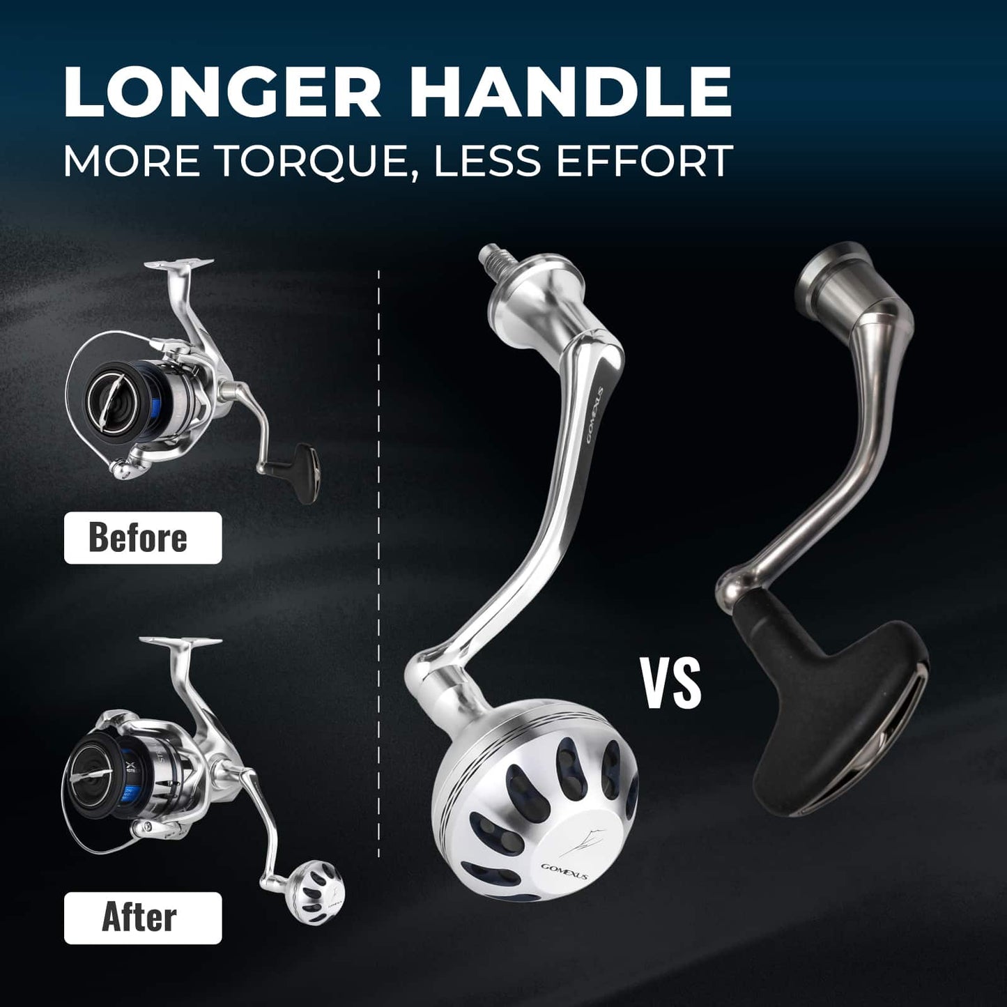Gomexus Aluminium Handle für Shimano Stradic