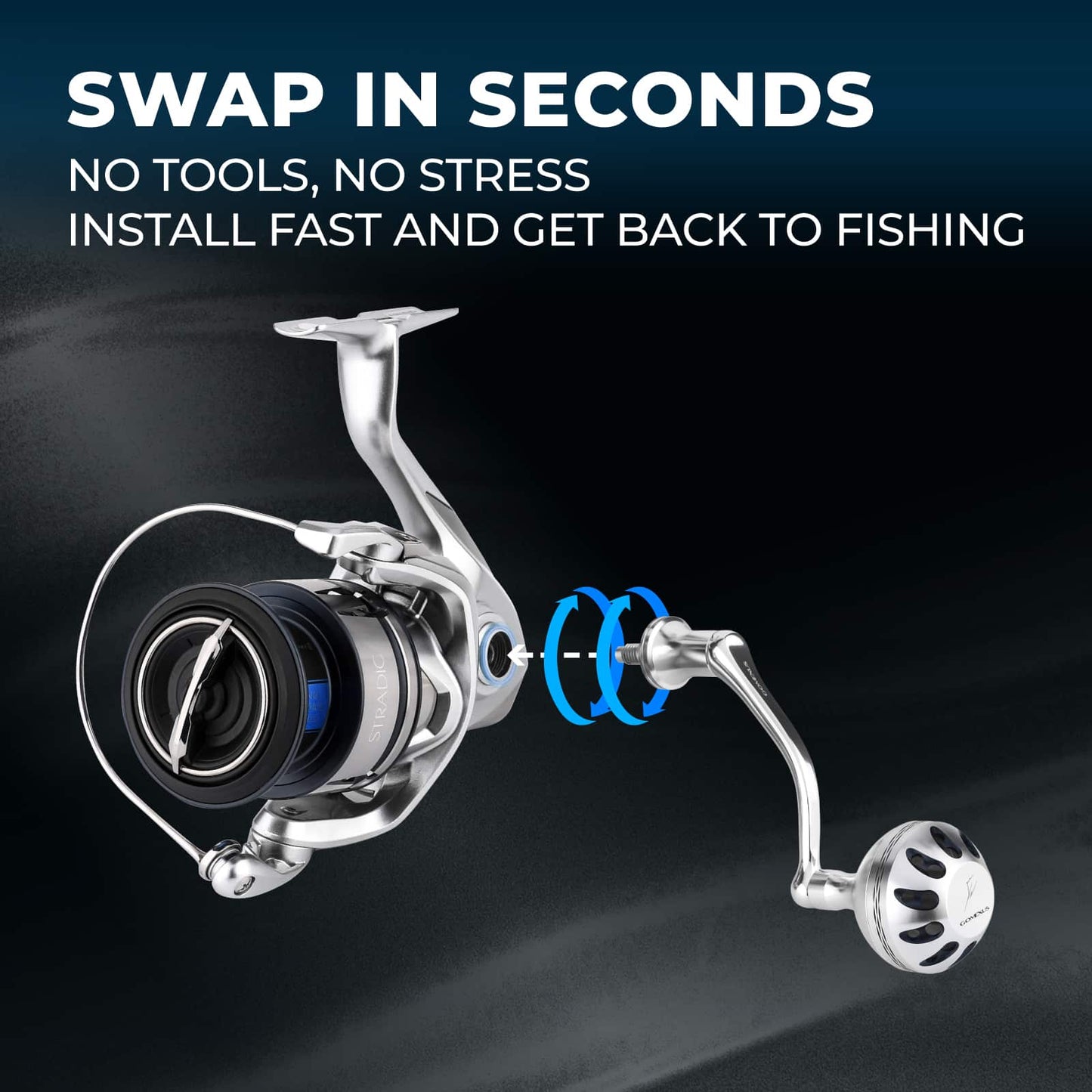 Gomexus Aluminium Handle für Shimano Stradic